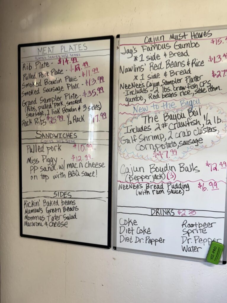 Bayou Bugs & BBQ Menu 1